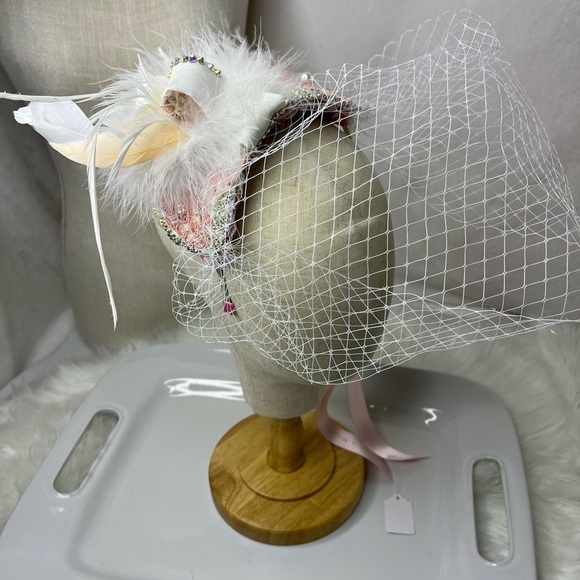 FASCINATOR BIRDCAGE VEIL “MARIE ANTOINETTE” #1036 CUSTOM MADE main image 13